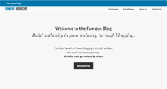 Desktop Screenshot of famousbloggers.net